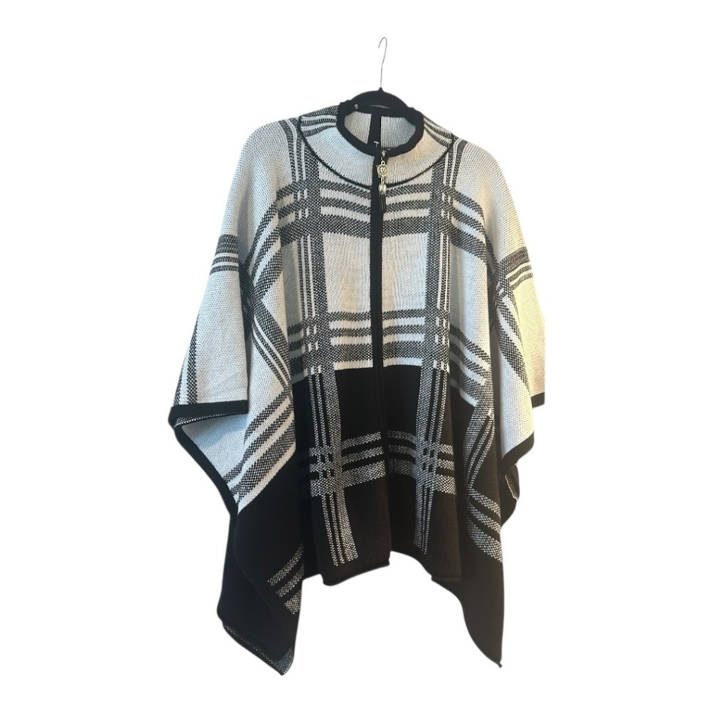 Anne Klein Poncho Black/Camellia XL